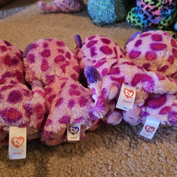 Lot Of 13 Beanie Boo Plush Leopard Cats Glamour, Lainey, Leona, Freckles Used. - Picture 6 of 12